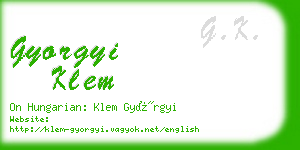 gyorgyi klem business card